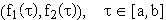 $\left( f_1\left( \tau \right) ,f_2\left( \tau \right) \right) ,\quad \tau \in
\left[ a,b\right] $