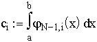 $c_i\,:=\int\limits_a^b\varphi _{N-1,i}(x)dx$