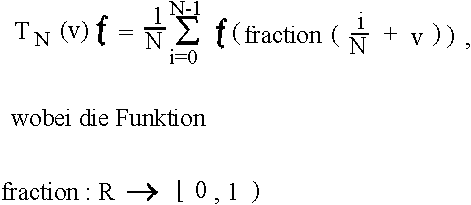 $T_N(v)f = \frac{1}{N} \sum _{i=0}^{N-i} f({\rem fraction }(\frac{i}{N}+ v)) $