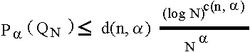 $ P_\alpha(Q_N) \le d(n,\aplha) \frac{({\rem log}N)^{c(n,\aplha)}{N^\apha} $